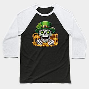 St Patrick's Day - Lucky Bones Baseball T-Shirt